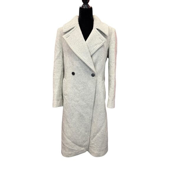 Club Monaco Daylina Wool Cashmere Wrap Coat Gray Size Large Long - Picture 6 of 16